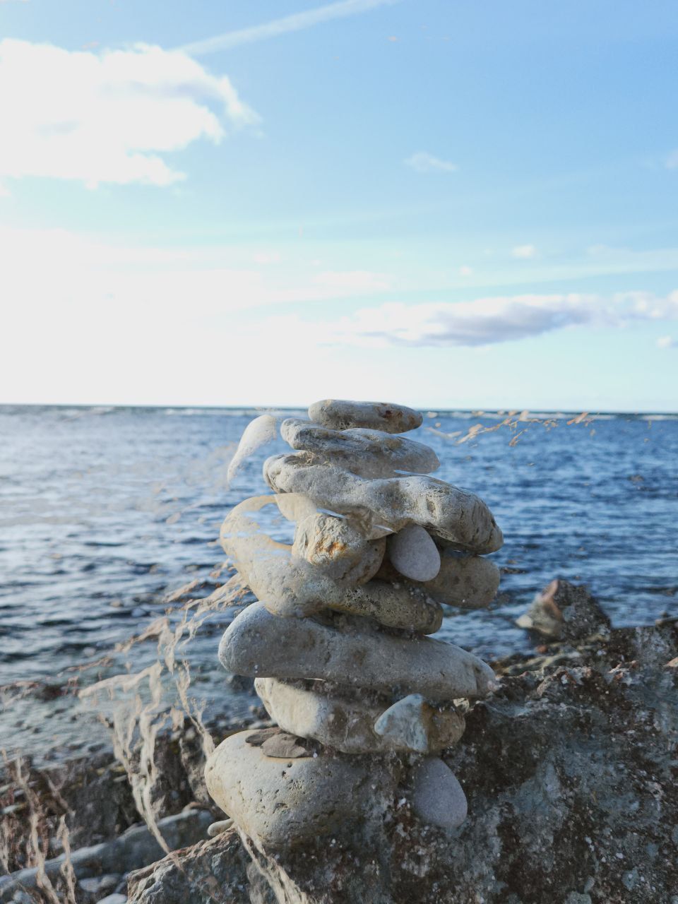 Pile from stones on Estonian beach