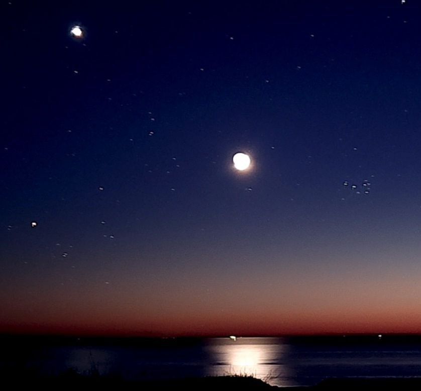 Moon, Venus, and Pleiades
